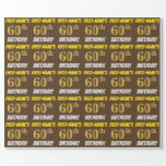[ Thumbnail: Brown, Faux/Imitation Gold, "60th Birthday" Wrapping Paper ]