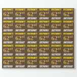 [ Thumbnail: Brown, Faux/Imitation Gold, "62nd Birthday" Wrapping Paper ]