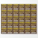 [ Thumbnail: Brown, Faux/Imitation Gold, "65th Birthday" Wrapping Paper ]