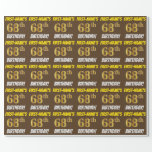 [ Thumbnail: Brown, Faux/Imitation Gold, "68th Birthday" Wrapping Paper ]