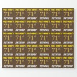 [ Thumbnail: Brown, Faux/Imitation Gold, "71st Birthday" Wrapping Paper ]