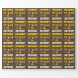 [ Thumbnail: Brown, Faux/Imitation Gold, "72nd Birthday" Wrapping Paper ]