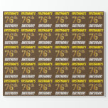[ Thumbnail: Brown, Faux/Imitation Gold, "76th Birthday" Wrapping Paper ]