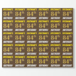 [ Thumbnail: Brown, Faux/Imitation Gold, "84th Birthday" Wrapping Paper ]
