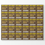 [ Thumbnail: Brown, Faux/Imitation Gold, "86th Birthday" Wrapping Paper ]