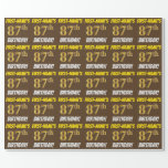[ Thumbnail: Brown, Faux/Imitation Gold, "87th Birthday" Wrapping Paper ]