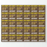 [ Thumbnail: Brown, Faux/Imitation Gold, "89th Birthday" Wrapping Paper ]