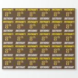 [ Thumbnail: Brown, Faux/Imitation Gold, "8th Birthday" Wrapping Paper ]