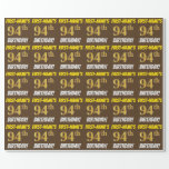[ Thumbnail: Brown, Faux/Imitation Gold, "94th Birthday" Wrapping Paper ]