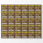 [ Thumbnail: Brown, Faux/Imitation Gold, "95th Birthday" Wrapping Paper ]
