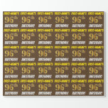[ Thumbnail: Brown, Faux/Imitation Gold, "96th Birthday" Wrapping Paper ]