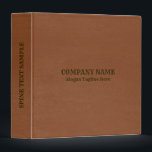 Brown Faux Leather 3 Ring Binder<br><div class="desc">This binder design features an image of brown leather and personalized dark brown typography.</div>