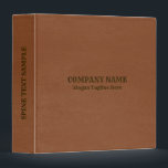 Brown Faux Leather 3 Ring Binder<br><div class="desc">This binder design features an image of brown leather and personalized dark brown typography.</div>