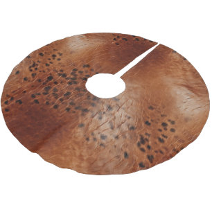 Brown Faux Leather Brushed Polyester Tree Skirt