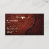 brown faux leather Business Cards