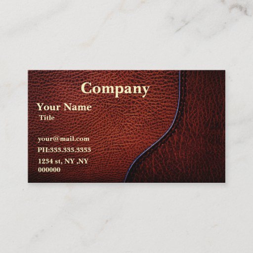 Customizable brown faux leather Business Cards