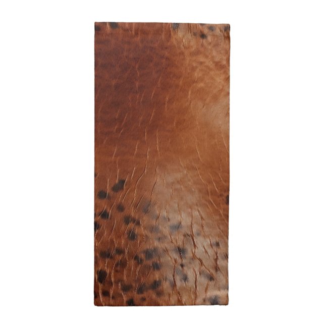 Brown Faux Leather  Cloth Napkin (Half Fold)