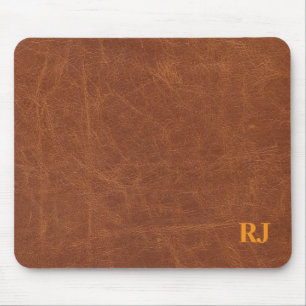 Brown Faux Leather Desk Mat – Stylish Office Acces Mouse Pad