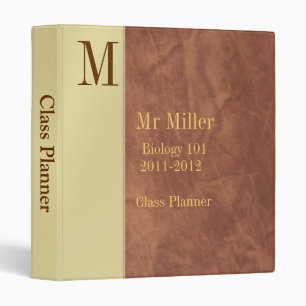 Brown Faux Leather & Gold  Teachers Binder