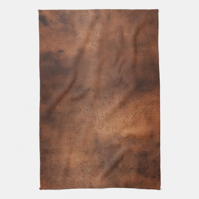 Brown Faux Leather Kitchen Towel (Vertical)