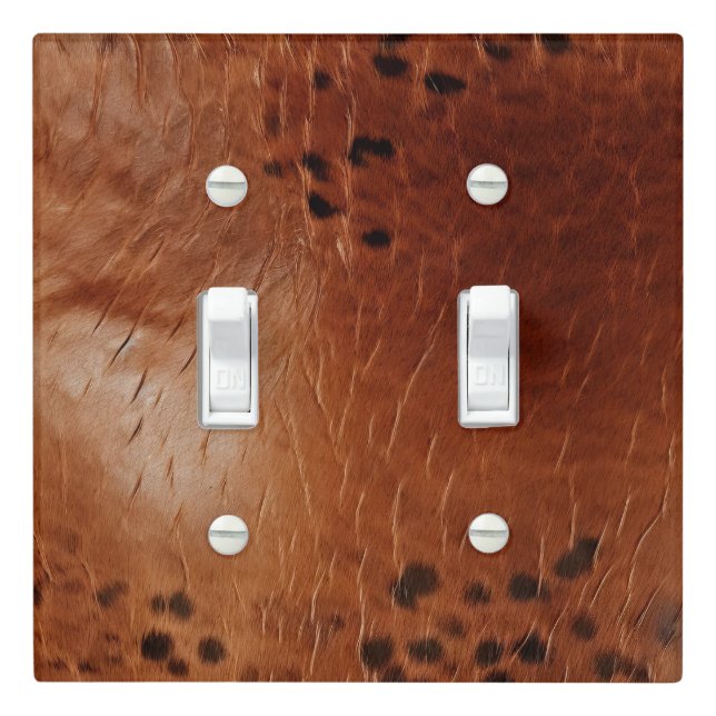Brown Faux Leather  Light Switch Cover (In Situ)