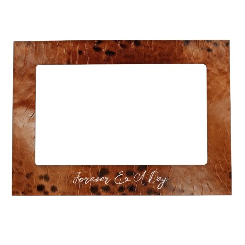 Brown Faux Leather  Magnetic Frame