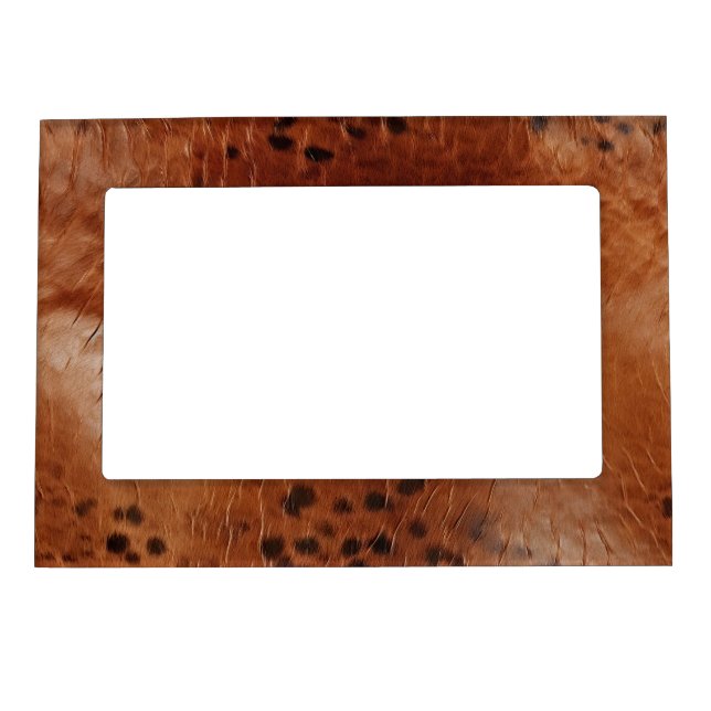 Brown Faux Leather  Magnetic Frame (Front)