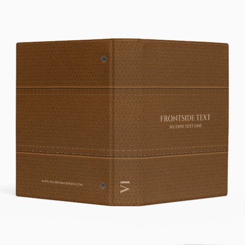 Brown faux leather mini binder