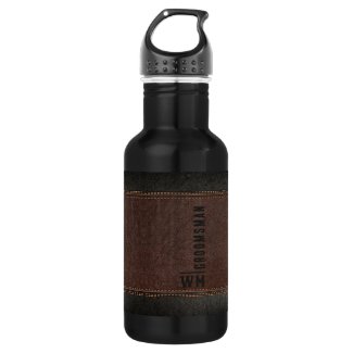 Brown Faux Leather Monogram Groomsman Gift