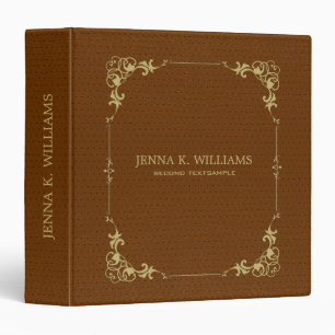 Brown faux leather texture 3 ring binder