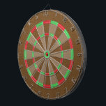 Brown Faux Leather Texture Dart Board<br><div class="desc">A trendy modern design with a brown faux leather texture print with red and green accents.</div>