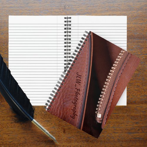 Brown Faux Leather Thoughts Unzipped Personalized Notebook