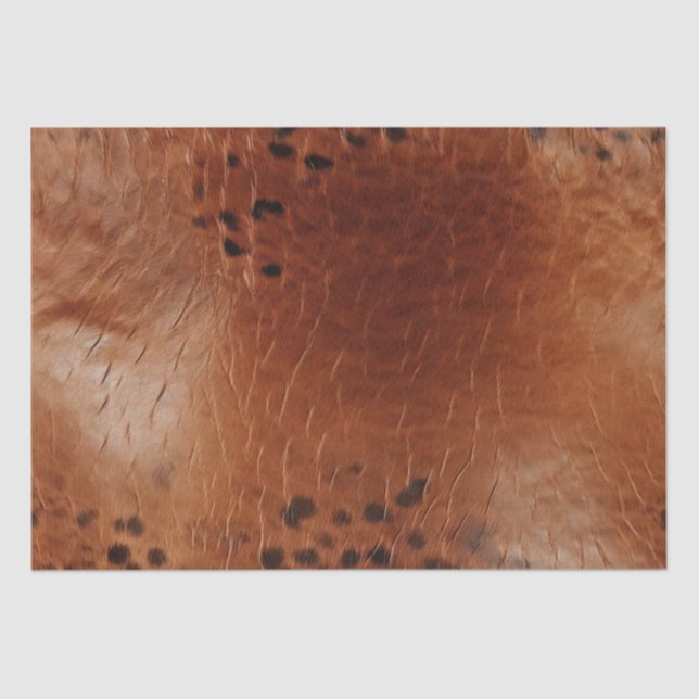 Brown Faux Leather  Tissue Paper (Front)