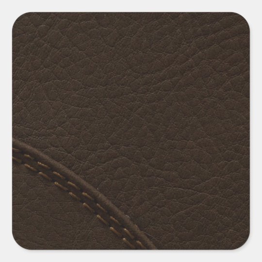 Brown Faux Leather Upholstery Square Sticker