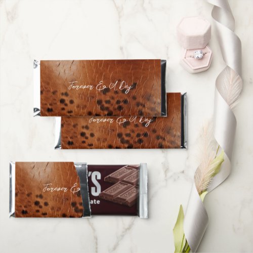 Brown Faux Leather Wedding Hershey Bar Favors