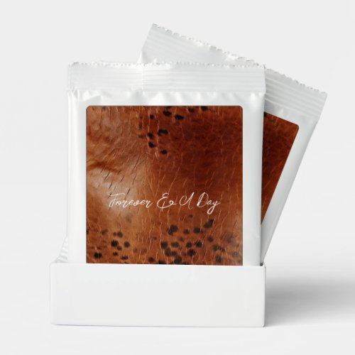 Brown Faux Leather Wedding Hot Chocolate Drink Mix