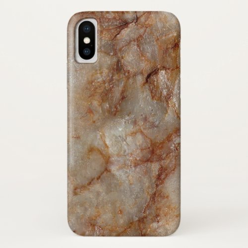 Brown Faux Marble Stone Background iPhone X Case