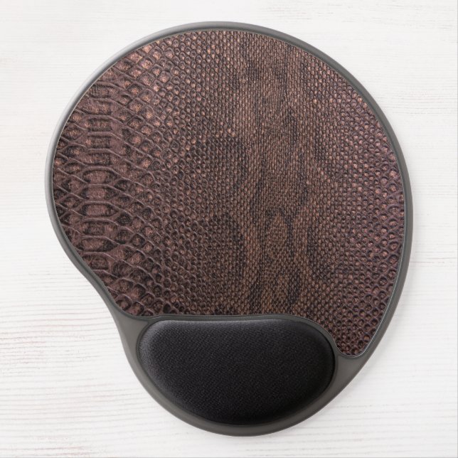 Brown Faux Snakeskin  Gel Mouse Pad (Front)