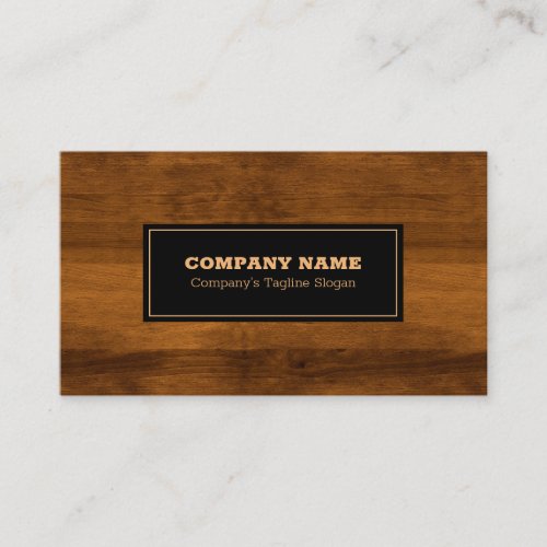Brown faux wood boards background business card