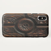 Brown Faux Wood Carving iPhone X Case (Back (Horizontal))