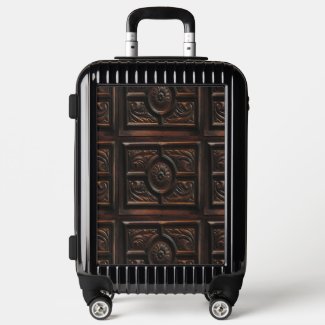 Brown Faux Wood Carving Ugo Carry-on Bag