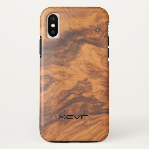 Brown Faux Wood Texture iPhone X Case