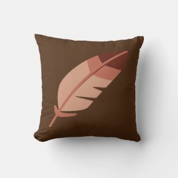 Brown Feather Throw Pillow by GKDStore at Zazzle