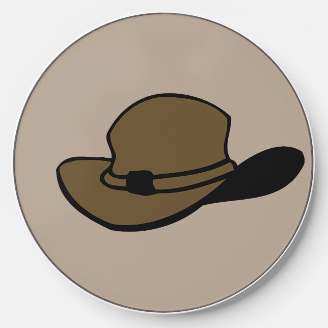 Brown Fedora  Wireless Charger (Front)