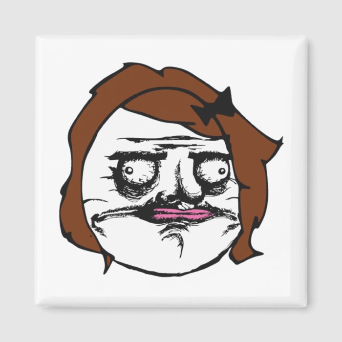 Brown Female Me Gusta Comic Rage Face Meme Refrigerator Magnets