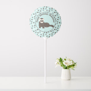 Brown Ferret Mint Green Personalized Party Balloon