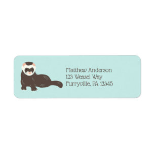 Brown Ferret Mint Green Return Address Label