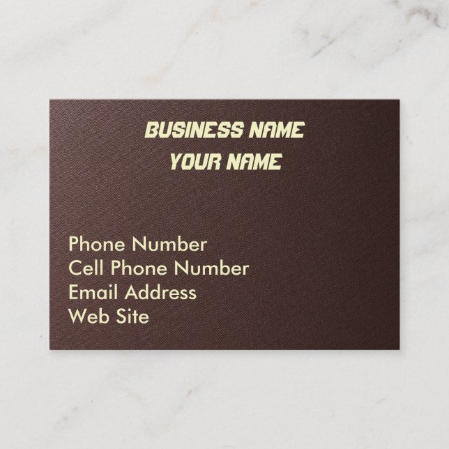 Brown Fibre Fabric Business Cards (Front)