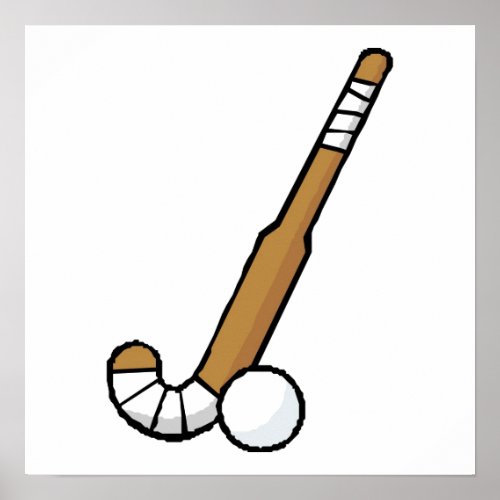 Brown Field Hockey Stick Poster