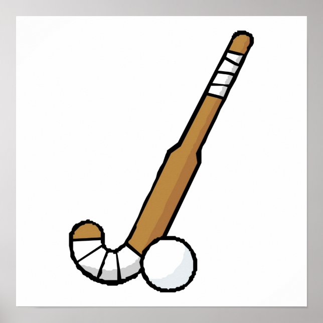 Brown Field Hockey Stick Poster (Front)
